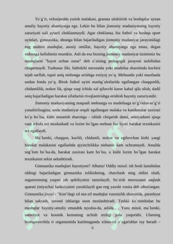 Jismoniy tarbiyada mexnat va xarbiy amaliyot bilan bog'liqlik tamoyili 6