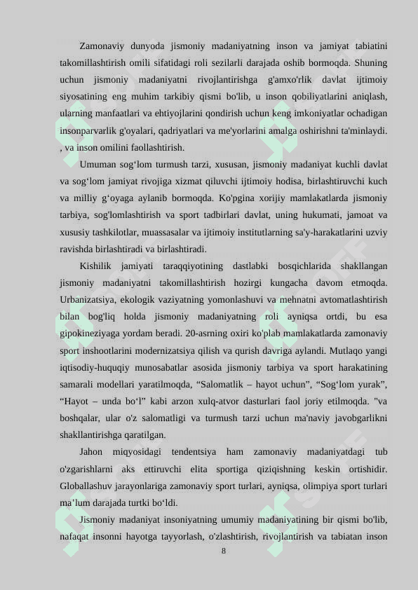 Jismoniy tarbiyada mexnat va xarbiy amaliyot bilan bog'liqlik tamoyili 8