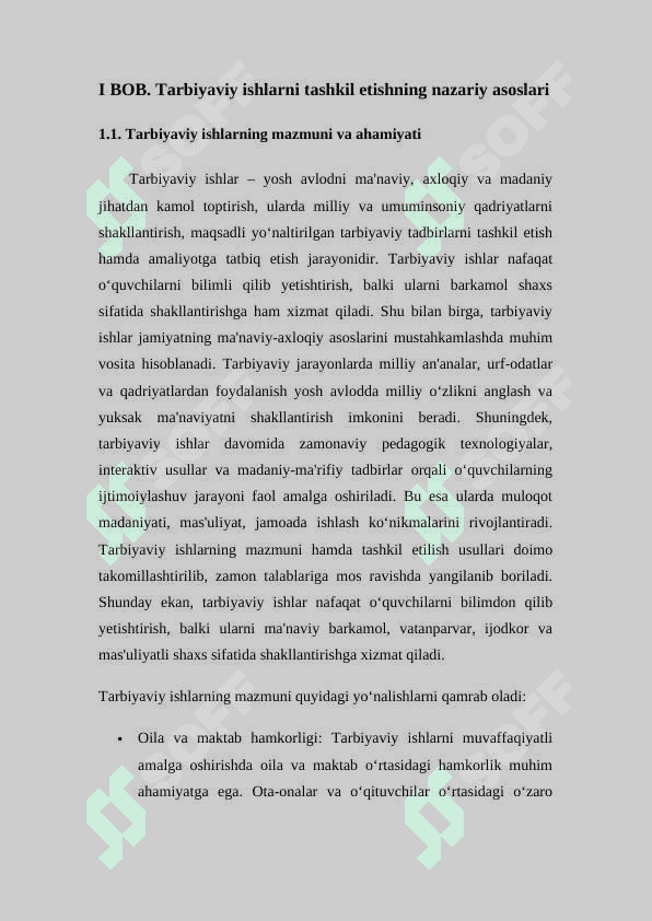 Tarbiyaviy ishlarni tashkil etishda tashkilotchining ishlash metodikasi KURS ISHI 6