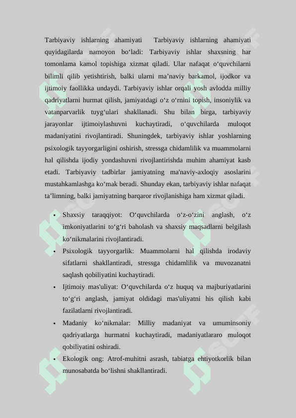 Tarbiyaviy ishlarni tashkil etishda tashkilotchining ishlash metodikasi KURS ISHI 8