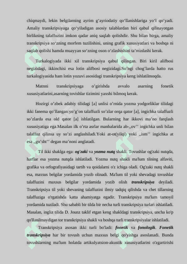TRANSKRIPSIYA VA UNING TURLARI 3
