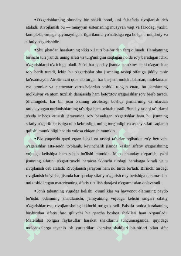 BORLIQ, YO’QLIK, MAVJUDLIK, MODDIYLIK VA RUHIYLIK TUSHUNCHALARI 7