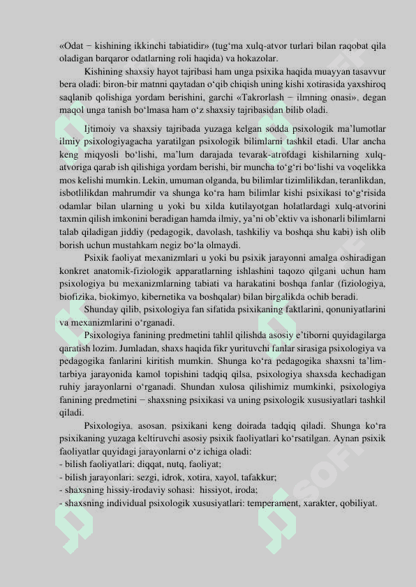Psixologiya fani predmeti, vazifalari, ob’ekti va ahamiyati 2