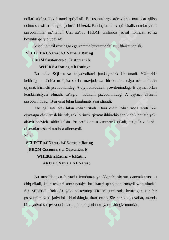 SQL da bir necha jadvallar bilan ishlash 3