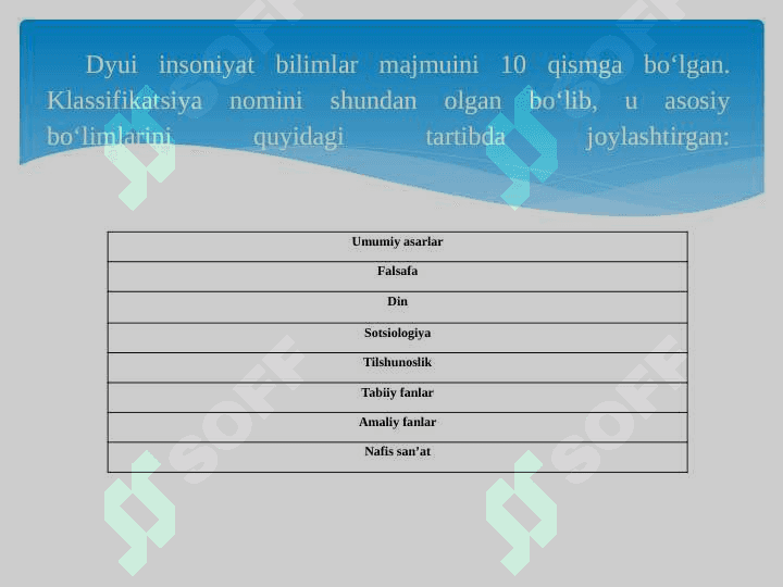 Universal o‘nlik klassifikatsiyasining zamonaviy nashrlarni asosiy qatori 5