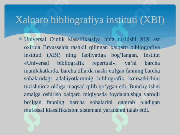 Universal o‘nlik klassifikatsiyasining zamonaviy nashrlarni asosiy qatori 8