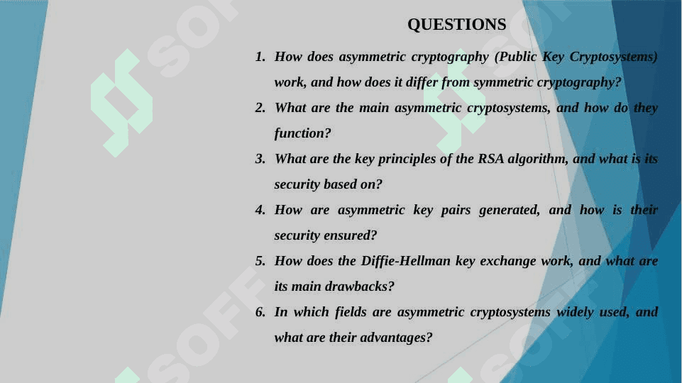 Asymmetric or Public Key Cryptosystems (PKC) 2