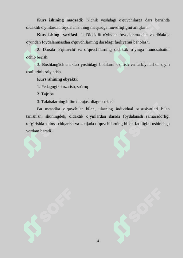 Uchinchi sinfda matematikadan og'zaki va yozma hisoblashga doir didaktik o'yinlar tizimini ishlab chiqish metodikasi. 4