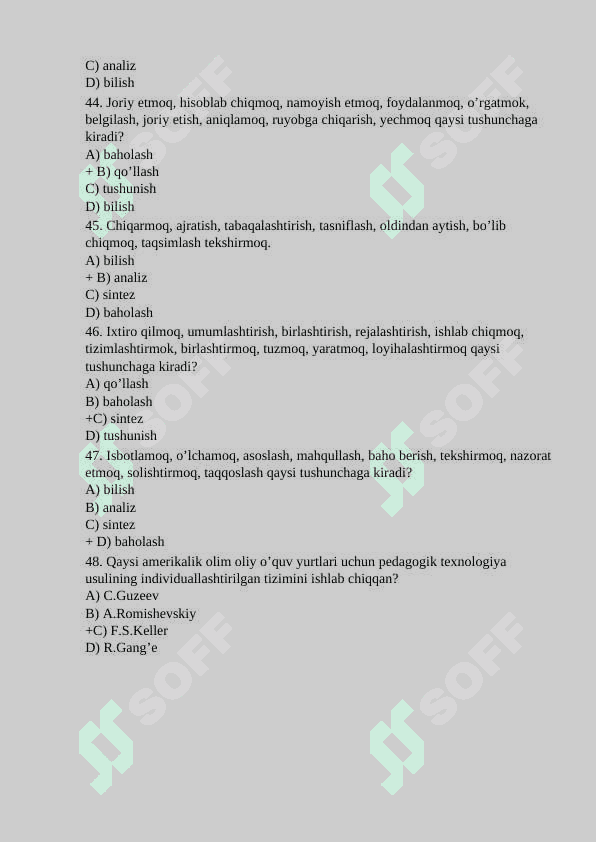 Pedagogika 400 ta savol -javoblar 8