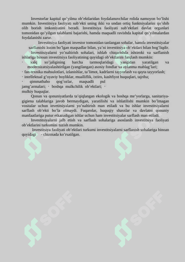 Davlat investitsion dasturlarini amalga oshirishda davlat byudjetining o`rni va ahamiyati 6