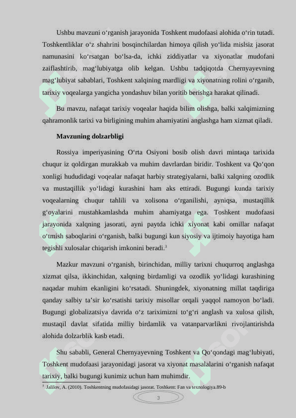General Chernyayevning. mavzusiga kurs ishi 3