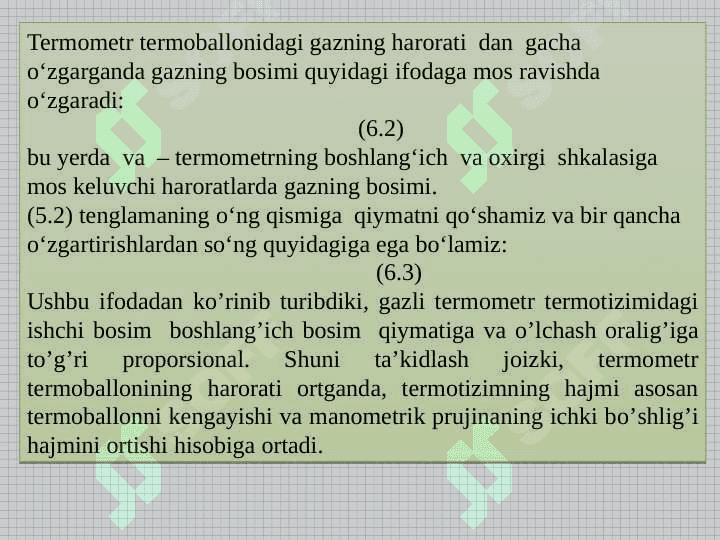 MANOMETRIK TERMOMETRLAR 6