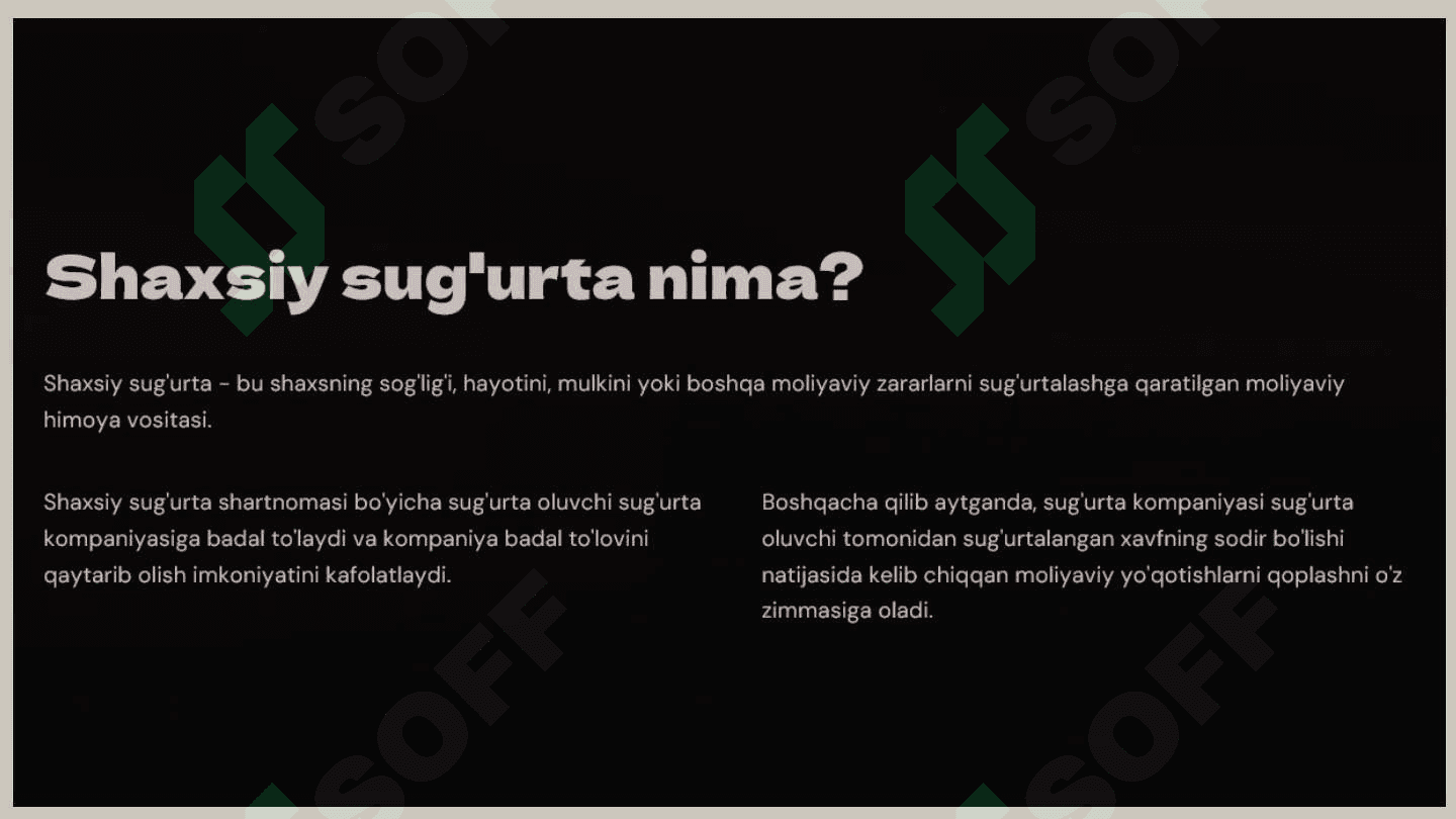shaxsiy sug'urta 2