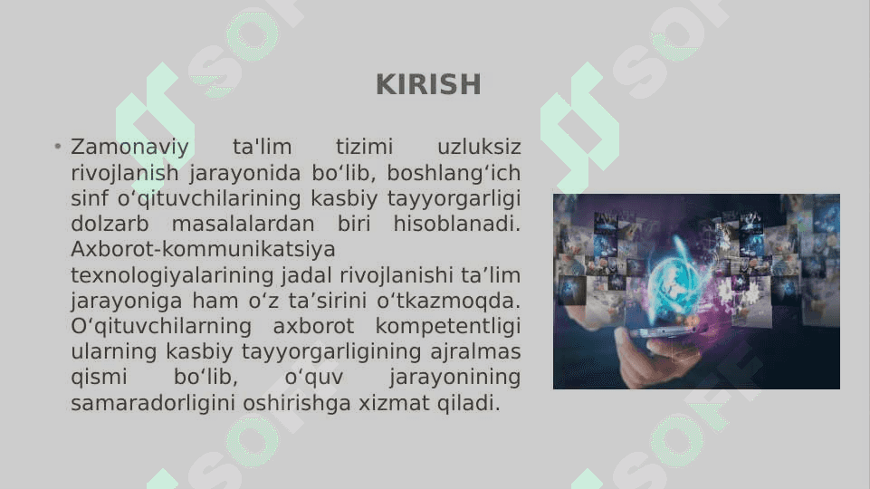 Uzluksiz ta'lim jarayonida boshlang'ich sinf o'qituvchilarining axborot kompetentligi kasbiy tayyorgarligi 3