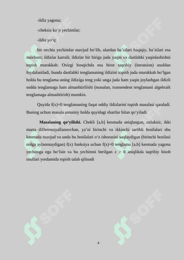 Kvadrat ildizlar usuli 6