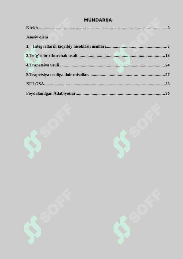 Integrallarni taqribiy hisoblash usullari 2