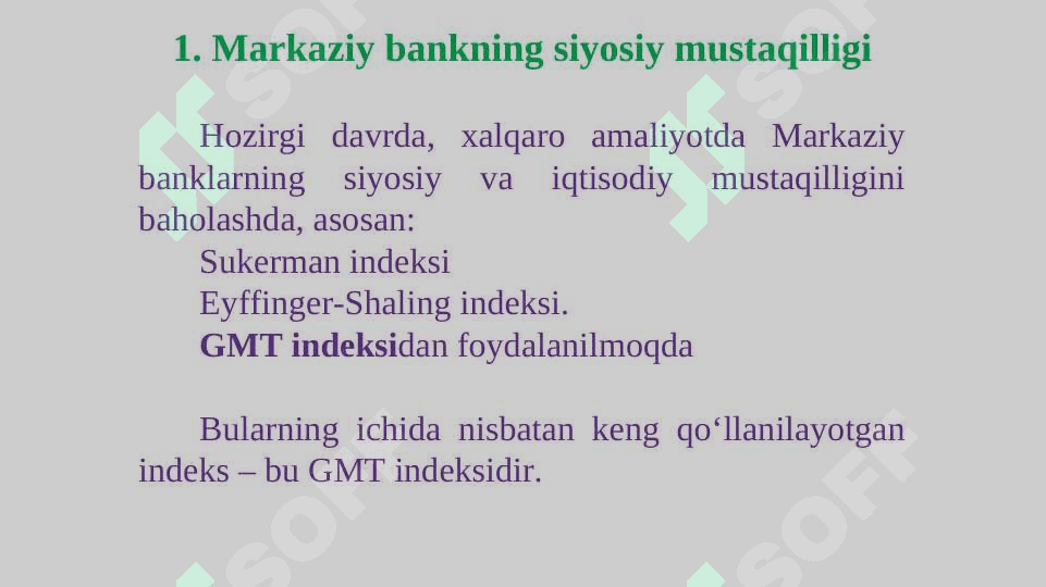 Markaziy bankning mustaqilligi 3