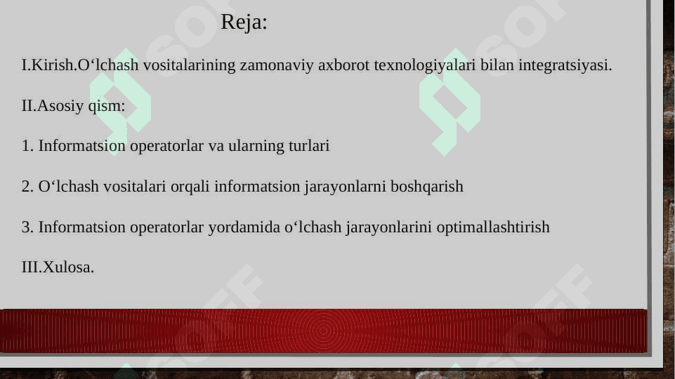 O‘lchash vositalarining informatsion operatorlar yordamida informatsion jarayonlarni modellash 2