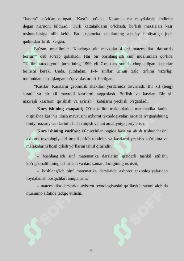 To`rtinchi sinfda ulush va kasrlarni o’rganish 3