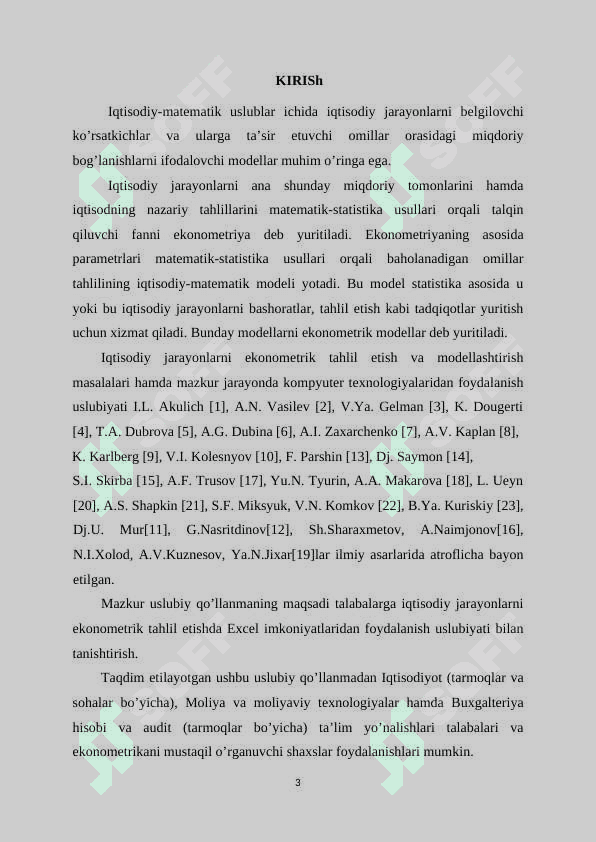 Iqtisodiy jarayonlarni ekonometrik tahlil etishda excel elektron protsessoridan foydalanish 3