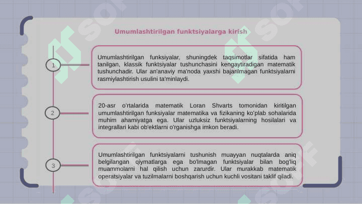 Umumlashgan funksiyalar 3