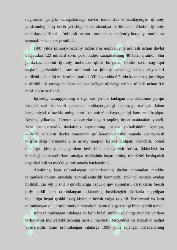 Iqtisodiy barqarorlikning ta`minlanishi. Kuchli ijtimoiy siyosat 4