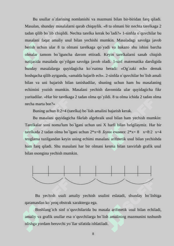 O`quvchilarda masala yechish uquvini shakllantirish. 8