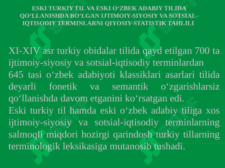 ESKI TURKIY TIL TЕRMINOLOGIYASIDAGI O‘Z VA O‘ZLASHMA QATLAM PARADIGMASI 7