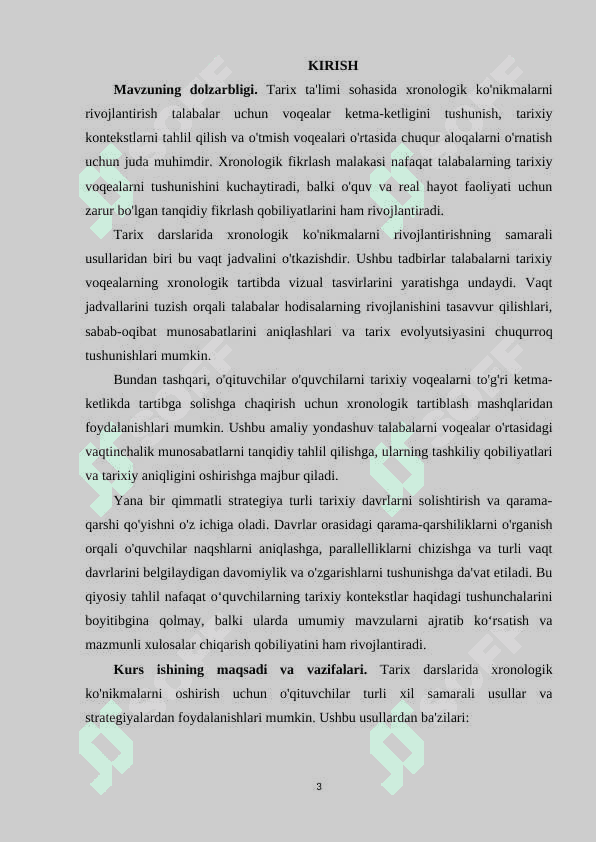 Tarix darslarida xronologik ko'nikmalarni shakllantirish usullari 3