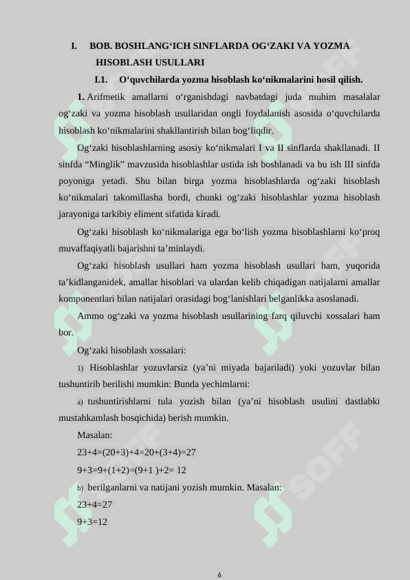 Ogzaki xisob usullarini o’rgatish 6
