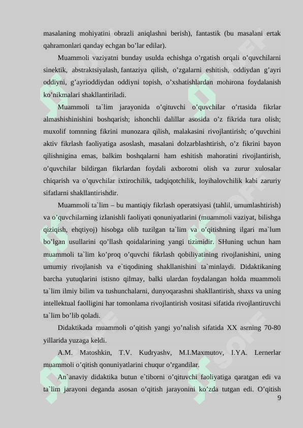 Gramatika va imlo o’rgatish jarayonida muommoli ta’lim elementlaridan foydalanish 8