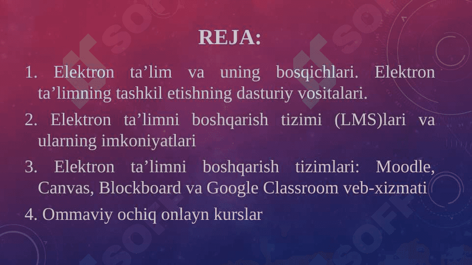 Elektron ta’lim va uni tashkil etish asoslari. 2