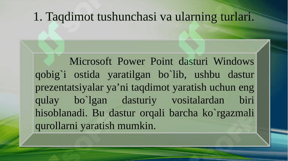 Taqdimot yaratishning zamonaviy vositalari va ta’lim jarayonida qo‘llanilishi. 3