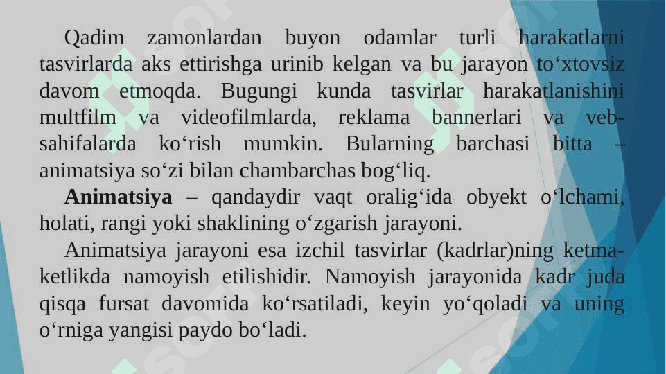 Ta’lim jarayonida animatsiyalardan foydalanish va ularning afzalliklari. 2