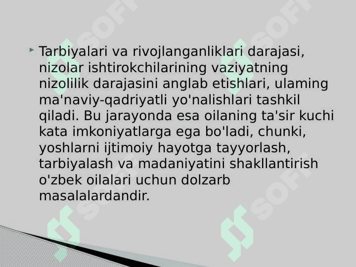Konfliktli vaziyatlarni hal qilishda oilaning orni va ahamiyati. 3