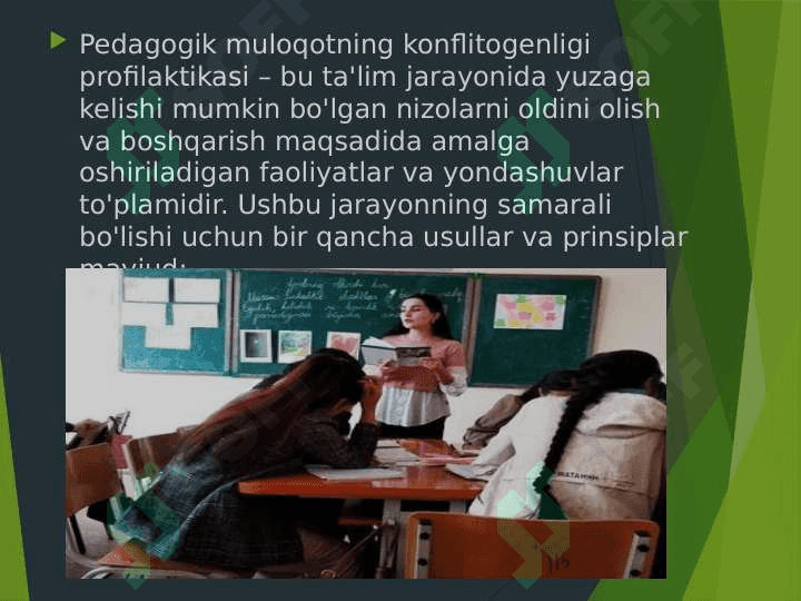 Pedagogik muloqotning konflitogenligi profilaktikasi. 2