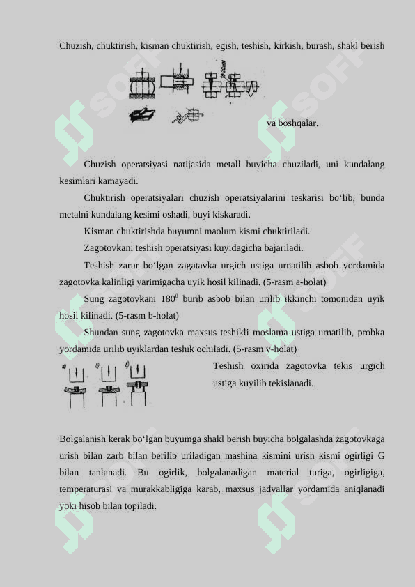 Bolg’alash jarayoni va uning turlari. 4