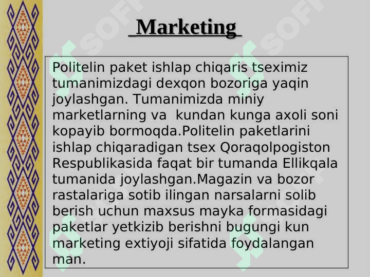 Politilin paket ishlab chiqarish biznes reja 8