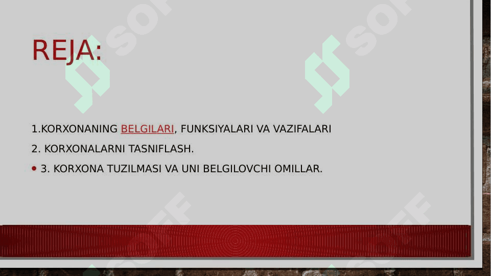 Korxonanining belgilari, funksiyalari va vazifalari 2