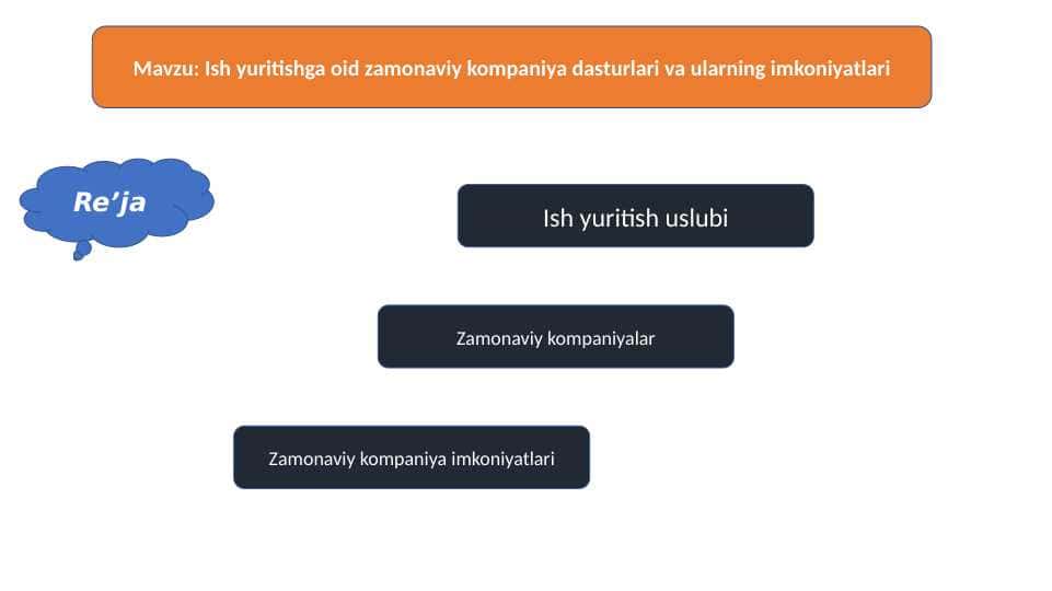 Ish yuritishga oid zamonaviy kompaniya dasturlari va ularning imkoniyatlari