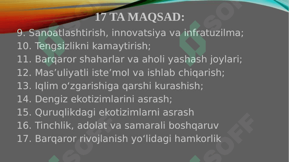 Barqaror rivojlanish vazifasi 7