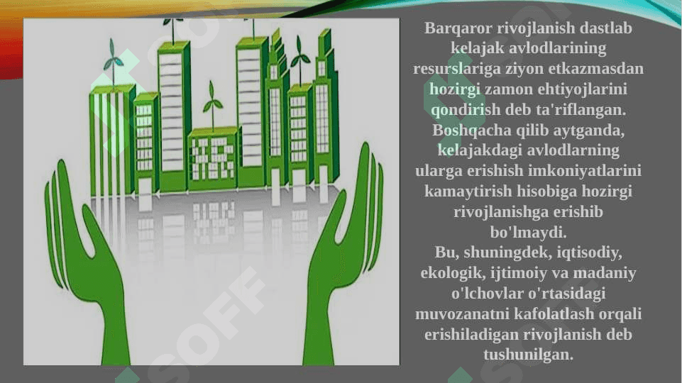 Barqaror rivojlanish vazifasi 8