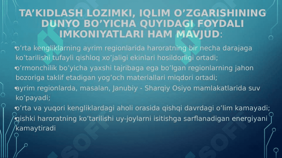 IQLIM O‘ZGARISHI 7