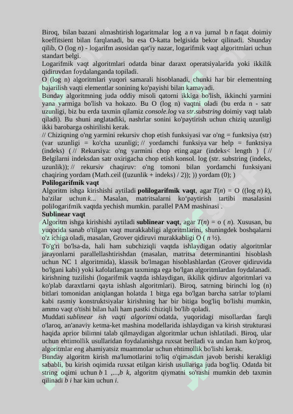 Algoritm murakkabligini statik va dinamik o‘lchovlari. Vaqt va xotira hajmi bo‘yicha qiyinchiliklar 3