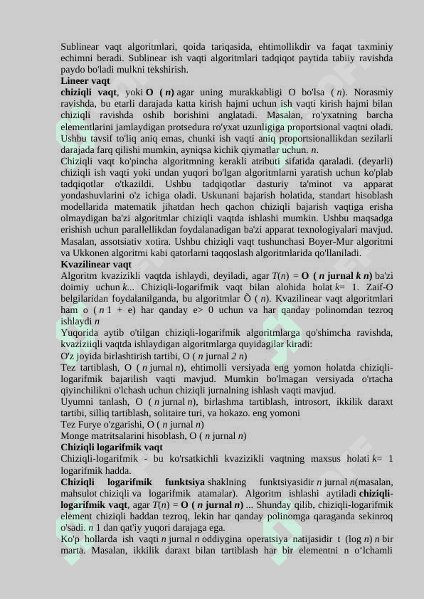 Algoritm murakkabligini statik va dinamik o‘lchovlari. Vaqt va xotira hajmi bo‘yicha qiyinchiliklar 4