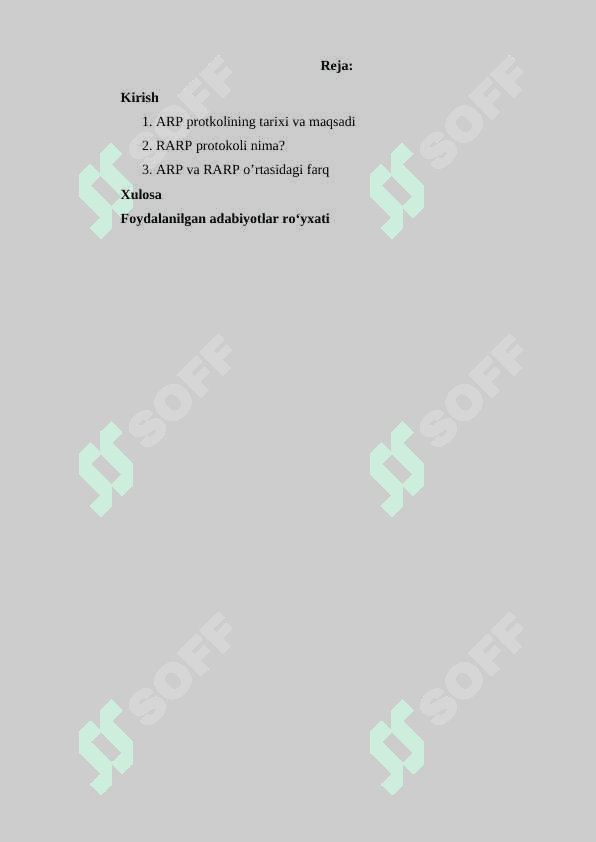 ARP va RARP protokollari 2