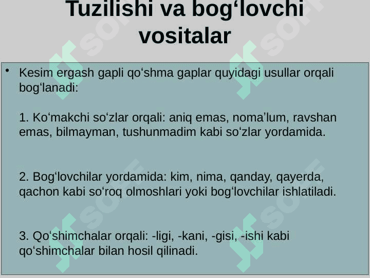Kesim Ergash gapli qoʻshma gap 3
