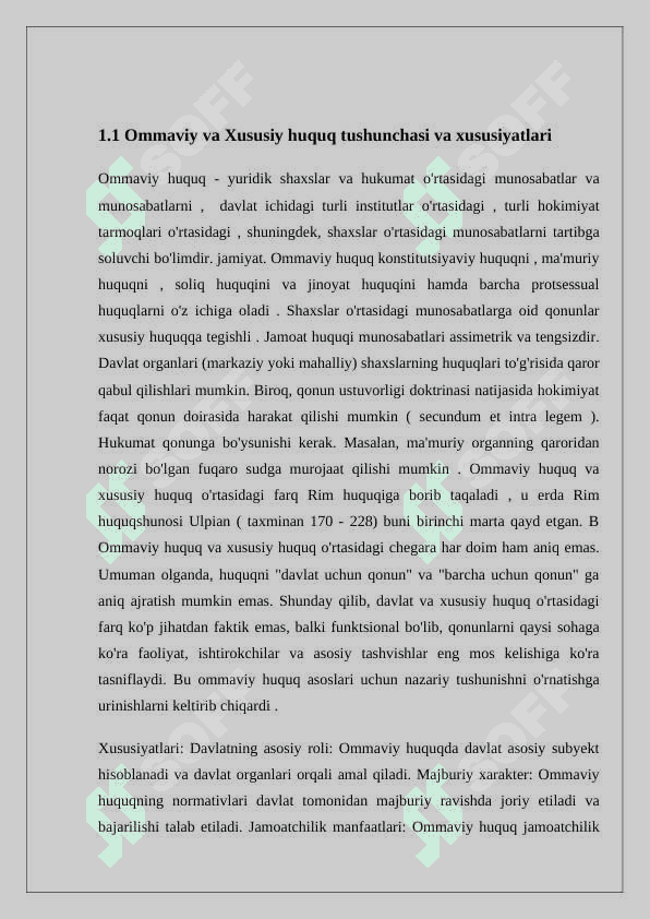 Ommaviy va xususiy huquqni farqlash va nazariyalar 4