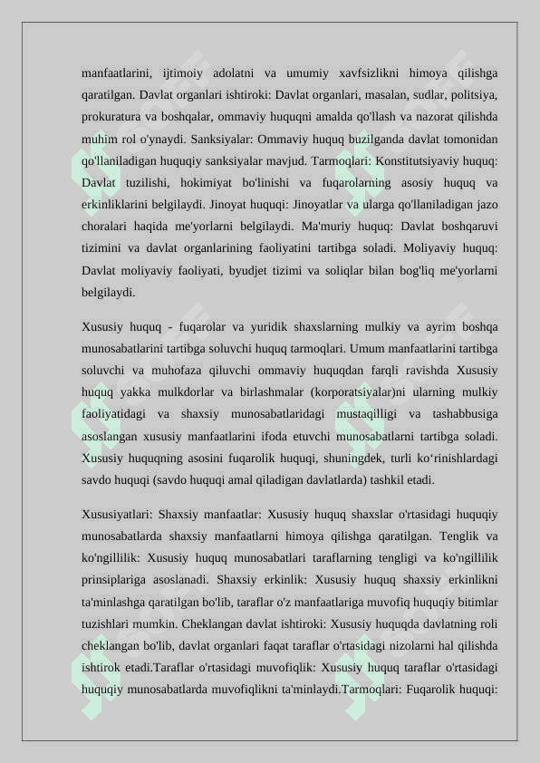 Ommaviy va xususiy huquqni farqlash va nazariyalar 5