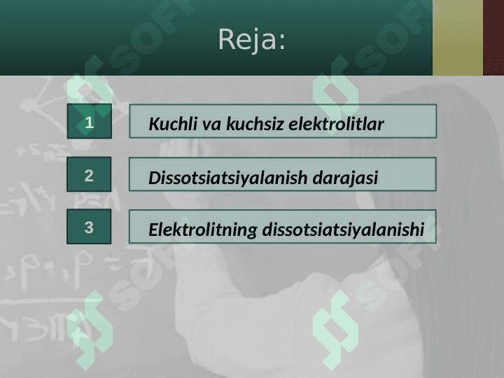 Kuchli va kuchsiz elektrolitlar. 2